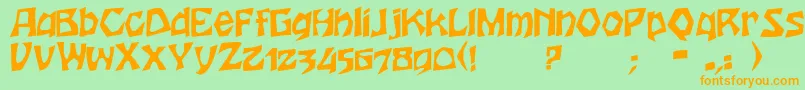 HoutersRegular Font – Orange Fonts on Green Background
