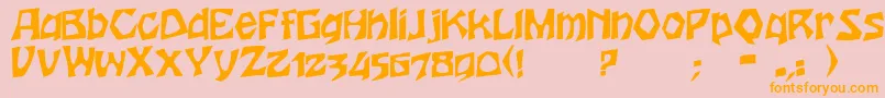 HoutersRegular Font – Orange Fonts on Pink Background