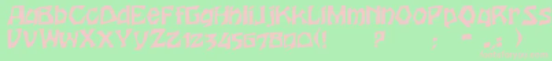 HoutersRegular Font – Pink Fonts on Green Background