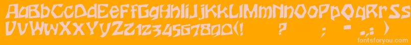 HoutersRegular Font – Pink Fonts on Orange Background