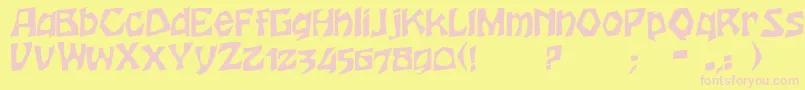 HoutersRegular Font – Pink Fonts on Yellow Background
