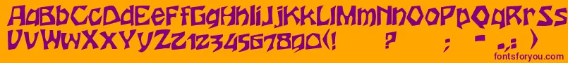 HoutersRegular Font – Purple Fonts on Orange Background