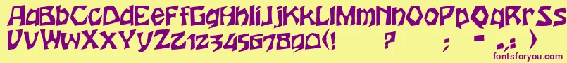 HoutersRegular Font – Purple Fonts on Yellow Background