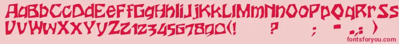 HoutersRegular Font – Red Fonts on Pink Background