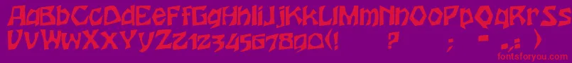 HoutersRegular Font – Red Fonts on Purple Background