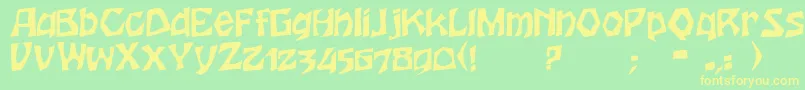 HoutersRegular Font – Yellow Fonts on Green Background