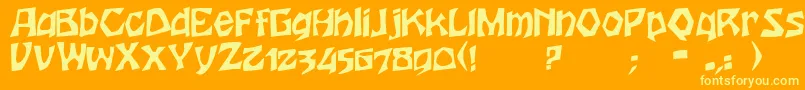 HoutersRegular Font – Yellow Fonts on Orange Background