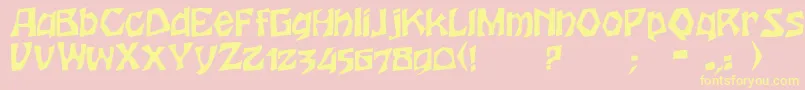 HoutersRegular Font – Yellow Fonts on Pink Background