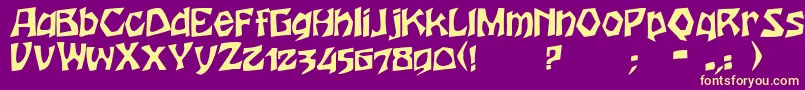 HoutersRegular Font – Yellow Fonts on Purple Background
