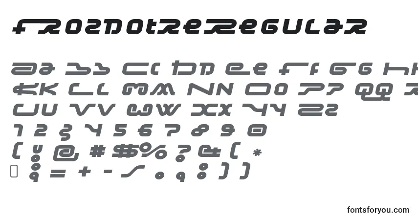 A fonte FrozdotreRegular – alfabeto, números, caracteres especiais