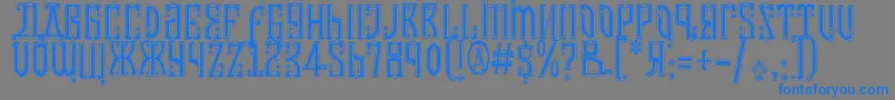 Czar Font – Blue Fonts on Gray Background