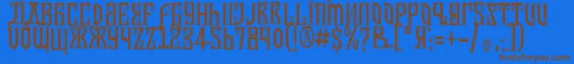 Czar Font – Brown Fonts on Blue Background