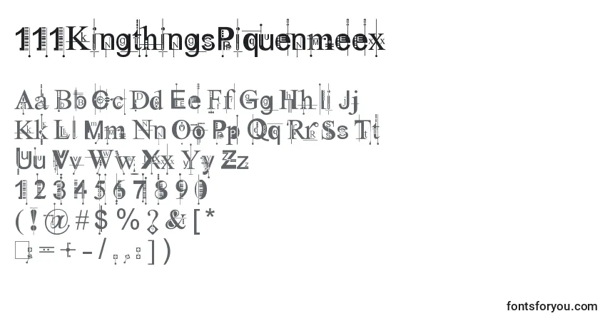 Schriftart 111KingthingsPiquenmeex – Alphabet, Zahlen, spezielle Symbole