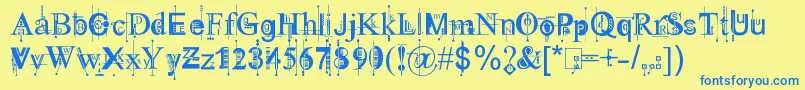 111KingthingsPiquenmeex Font – Blue Fonts on Yellow Background