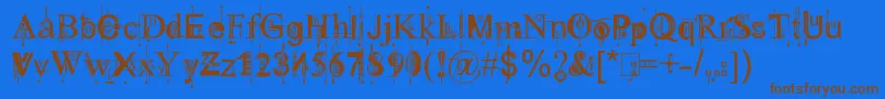 111KingthingsPiquenmeex Font – Brown Fonts on Blue Background