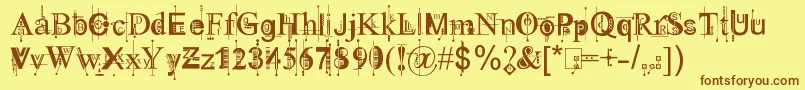 111KingthingsPiquenmeex Font – Brown Fonts on Yellow Background