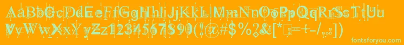 111KingthingsPiquenmeex Font – Green Fonts on Orange Background