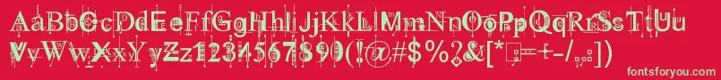 111KingthingsPiquenmeex Font – Green Fonts on Red Background