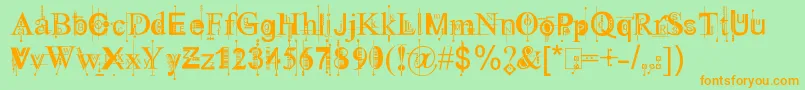 111KingthingsPiquenmeex Font – Orange Fonts on Green Background