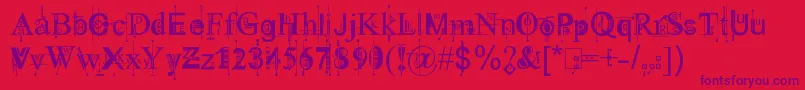 111KingthingsPiquenmeex Font – Purple Fonts on Red Background