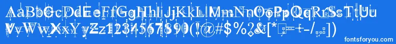 111KingthingsPiquenmeex Font – White Fonts on Blue Background