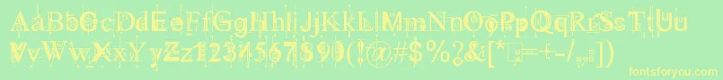 111KingthingsPiquenmeex Font – Yellow Fonts on Green Background