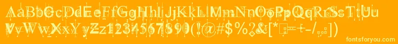 111KingthingsPiquenmeex-Schriftart – Gelbe Schriften auf orangefarbenem Hintergrund