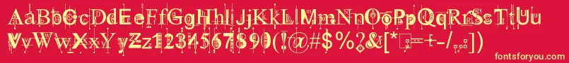 111KingthingsPiquenmeex Font – Yellow Fonts on Red Background