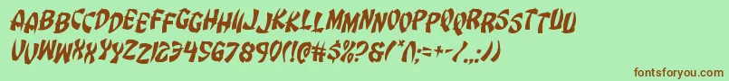 Eggrolljumbleital Font – Brown Fonts on Green Background