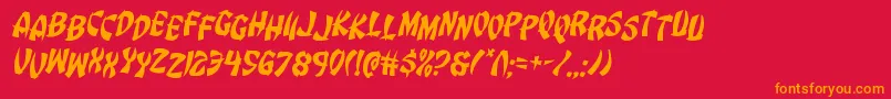 Eggrolljumbleital Font – Orange Fonts on Red Background