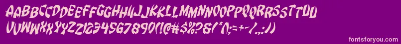 Eggrolljumbleital Font – Pink Fonts on Purple Background