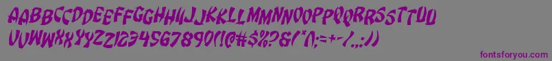 Fonte Eggrolljumbleital – fontes roxas em um fundo cinza