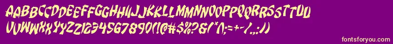 Eggrolljumbleital Font – Yellow Fonts on Purple Background