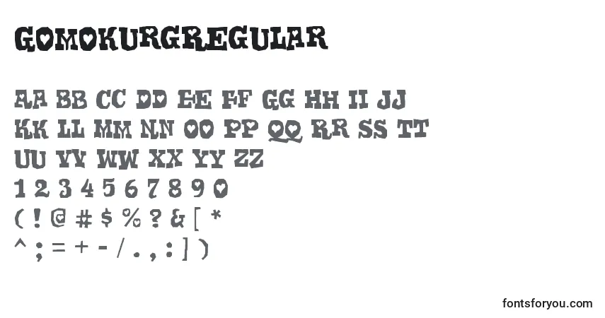 Police GomokurgRegular - Alphabet, Chiffres, Caractères Spéciaux