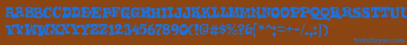 GomokurgRegular Font – Blue Fonts on Brown Background