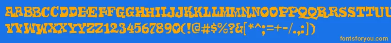 GomokurgRegular Font – Orange Fonts on Blue Background