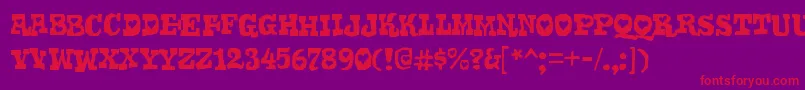 GomokurgRegular Font – Red Fonts on Purple Background