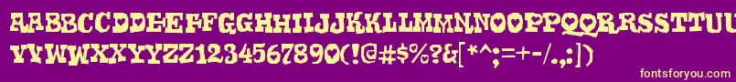 GomokurgRegular Font – Yellow Fonts on Purple Background