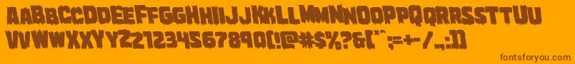 Marshthingleft Font – Brown Fonts on Orange Background