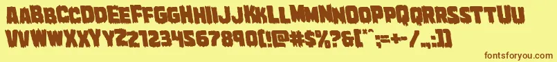 Marshthingleft Font – Brown Fonts on Yellow Background