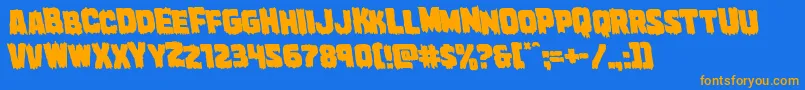 Marshthingleft Font – Orange Fonts on Blue Background
