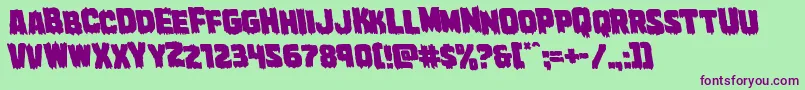 Marshthingleft Font – Purple Fonts on Green Background