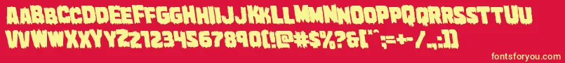 Marshthingleft Font – Yellow Fonts on Red Background