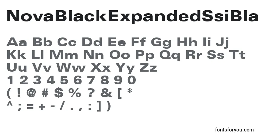 Czcionka NovaBlackExpandedSsiBlackExpanded – alfabet, cyfry, specjalne znaki