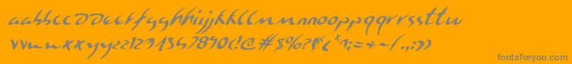 EagleclawItalic-Schriftart – Graue Schriften auf orangefarbenem Hintergrund