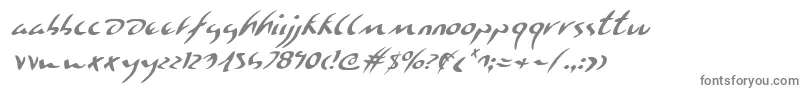 EagleclawItalic-fontti – harmaat kirjasimet valkoisella taustalla