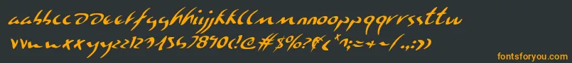 EagleclawItalic Font – Orange Fonts on Black Background