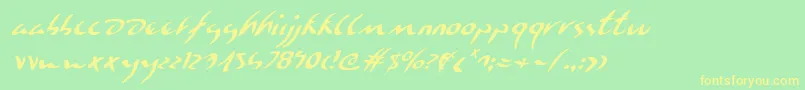 EagleclawItalic Font – Yellow Fonts on Green Background