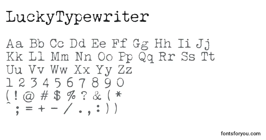 Schriftart LuckyTypewriter (102544) – Alphabet, Zahlen, spezielle Symbole