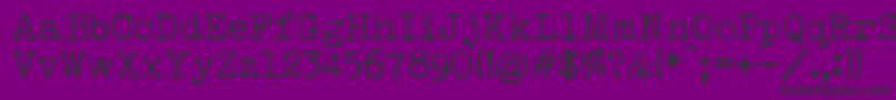 フォントLuckyTypewriter – 紫の背景に黒い文字